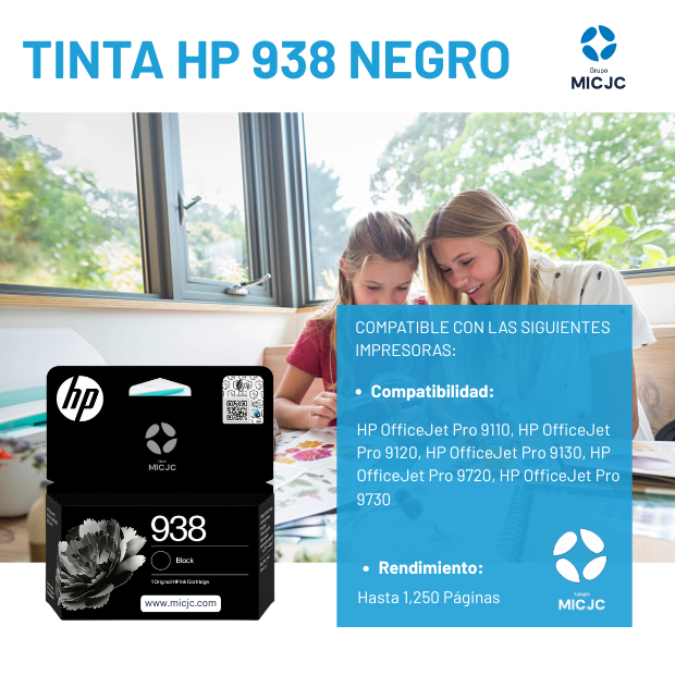 TINTA HP 4S6X8PL (938) NEGRO 1250 PGS