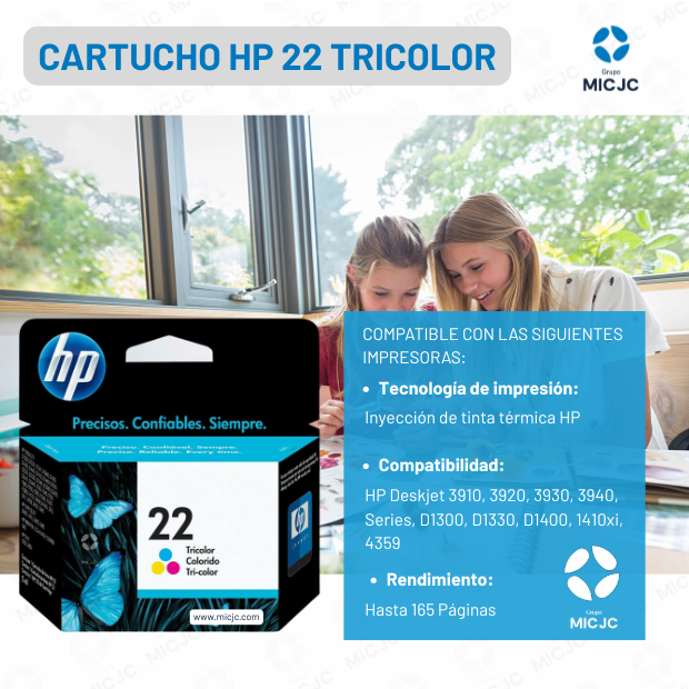 Cartucho de Tinta C9352AL HP 22 Tricolor